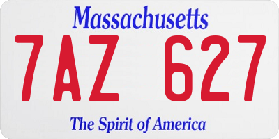MA license plate 7AZ627