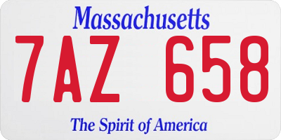 MA license plate 7AZ658