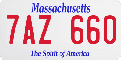 MA license plate 7AZ660