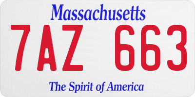 MA license plate 7AZ663