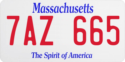MA license plate 7AZ665
