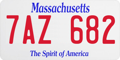 MA license plate 7AZ682