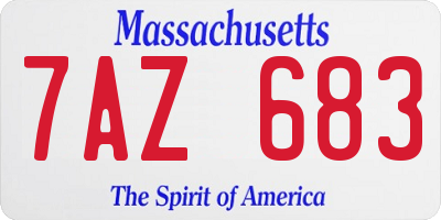 MA license plate 7AZ683