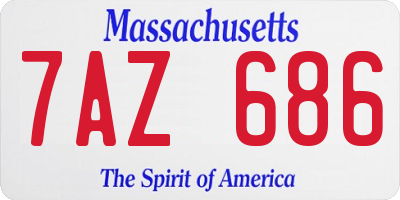MA license plate 7AZ686
