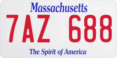 MA license plate 7AZ688