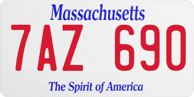 MA license plate 7AZ690