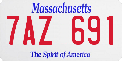 MA license plate 7AZ691