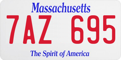 MA license plate 7AZ695