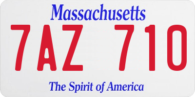MA license plate 7AZ710