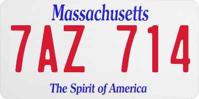 MA license plate 7AZ714