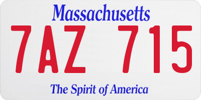 MA license plate 7AZ715