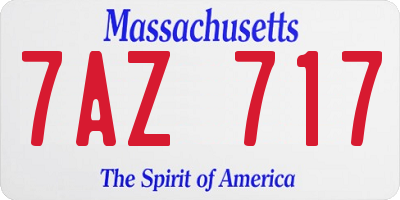 MA license plate 7AZ717