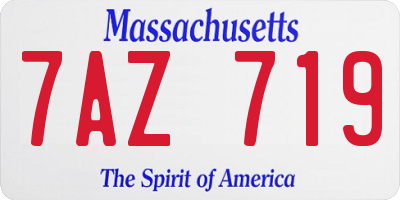 MA license plate 7AZ719