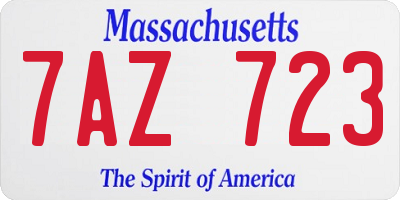 MA license plate 7AZ723