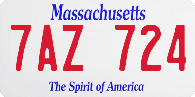 MA license plate 7AZ724