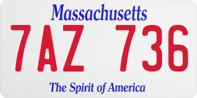 MA license plate 7AZ736