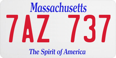 MA license plate 7AZ737