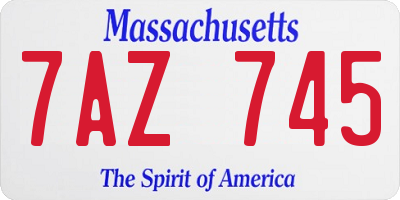MA license plate 7AZ745
