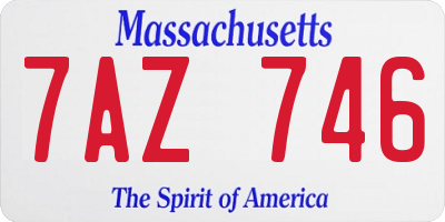 MA license plate 7AZ746