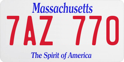 MA license plate 7AZ770
