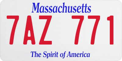 MA license plate 7AZ771
