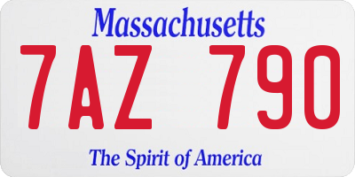 MA license plate 7AZ790