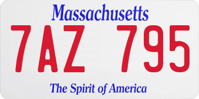 MA license plate 7AZ795