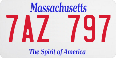 MA license plate 7AZ797