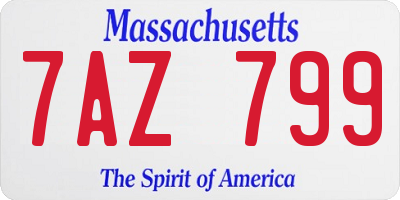 MA license plate 7AZ799