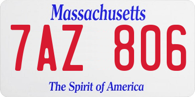 MA license plate 7AZ806