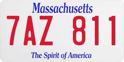 MA license plate 7AZ811