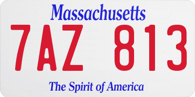 MA license plate 7AZ813