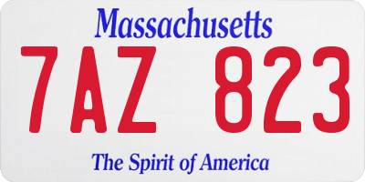MA license plate 7AZ823