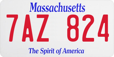 MA license plate 7AZ824