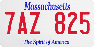 MA license plate 7AZ825