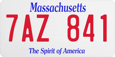 MA license plate 7AZ841
