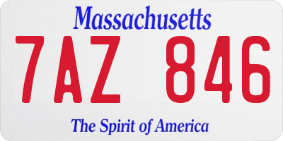 MA license plate 7AZ846