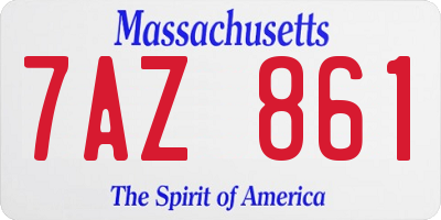 MA license plate 7AZ861