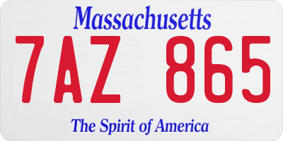 MA license plate 7AZ865