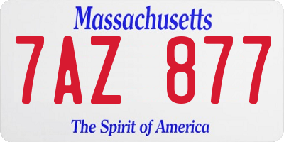 MA license plate 7AZ877