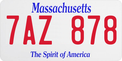 MA license plate 7AZ878