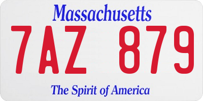 MA license plate 7AZ879