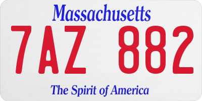 MA license plate 7AZ882