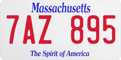 MA license plate 7AZ895