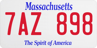 MA license plate 7AZ898