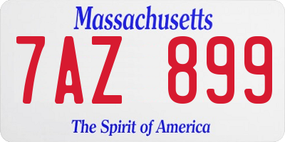 MA license plate 7AZ899