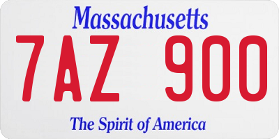 MA license plate 7AZ900