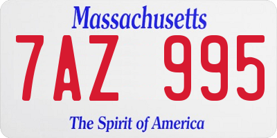 MA license plate 7AZ995