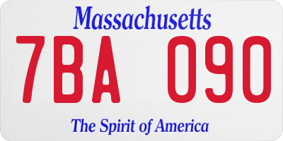 MA license plate 7BA090
