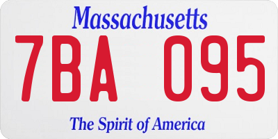 MA license plate 7BA095